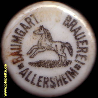 Picture of a ceramic Hutter stopper from: Baumgarten's Brauerei, Holzminden - Allersheim, Germany