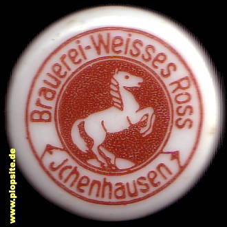 Picture of a ceramic Hutter stopper from: Brauerei Weißes Ross, Ichenhausen, Germany