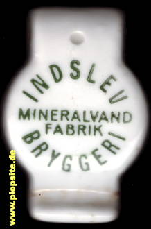 Picture of a ceramic Hutter stopper from: Bryggeri & Mineralvand Fabrik, Indslev, Denmark