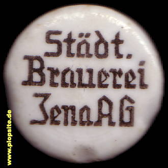Picture of a ceramic Hutter stopper from: Städtische Brauerei, Jena, Germany