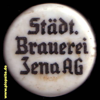 Picture of a ceramic Hutter stopper from: Städtische Brauerei, Jena, Germany