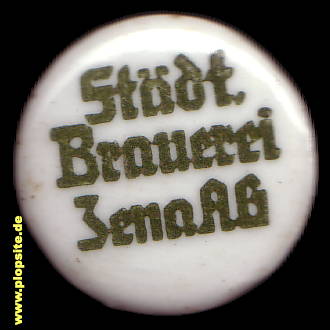 Picture of a ceramic Hutter stopper from: Städtische Brauerei, Jena, Germany