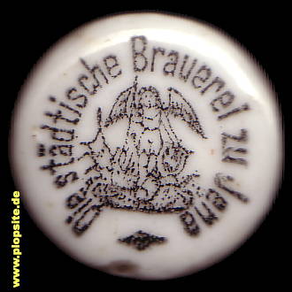 Picture of a ceramic Hutter stopper from: Städtische Brauerei, Jena, Germany