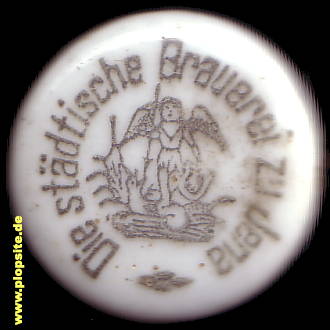 Picture of a ceramic Hutter stopper from: Städtische Brauerei, Jena, Germany