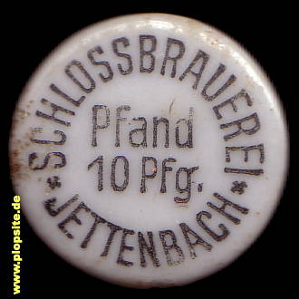 Picture of a ceramic Hutter stopper from: Schloßbrauerei, Jettenbach, Germany