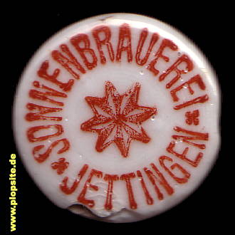 Picture of a ceramic Hutter stopper from: Sonnenbrauerei, Feuchtmayr, Jettingen, Jettingen-Scheppach, Germany