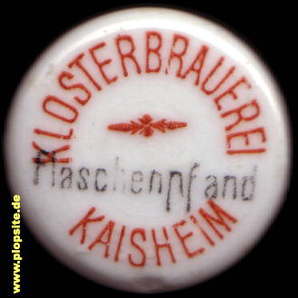 Picture of a ceramic Hutter stopper from: Klosterbrauerei, Kaisheim, Germany