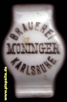 Picture of a ceramic Hutter stopper from: Brauerei Moninger, Karlsruhe, Germany