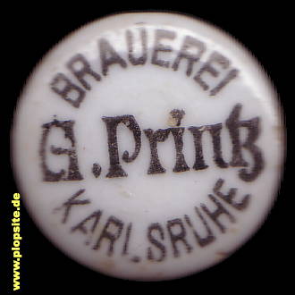Picture of a ceramic Hutter stopper from: Brauerei Printz, Karlsruhe, Germany