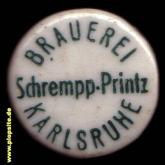 Picture of a ceramic Hutter stopper from: Brauerei Schrempp Printz, Karlsruhe, Germany