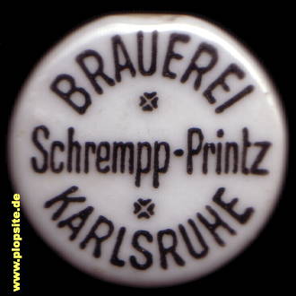 Picture of a ceramic Hutter stopper from: Brauerei Schrempp Printz , Karlsruhe, Germany