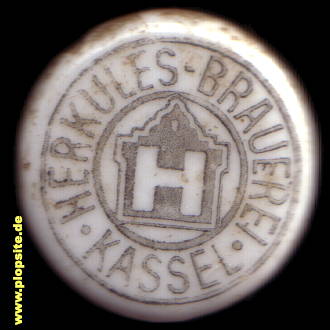 Picture of a ceramic Hutter stopper from: Herkules Brauerei, Kassel, Cassel, Germany