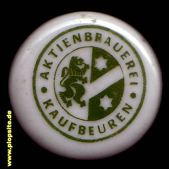 Picture of a ceramic Hutter stopper from: Aktienbrauerei, Kaufbeuren, Germany