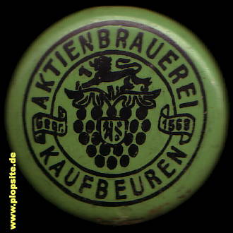 Picture of a ceramic Hutter stopper from: Aktienbrauerei, Kaufbeuren, Germany