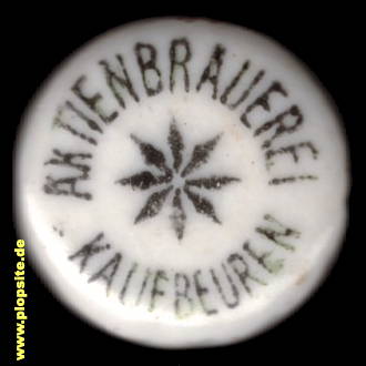 Picture of a ceramic Hutter stopper from: Aktienbrauerei, Kaufbeuren, Germany