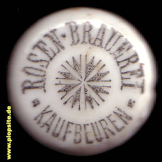 Picture of a ceramic Hutter stopper from: Rosen Brauerei, Kaufbeuren, Germany