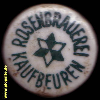Picture of a ceramic Hutter stopper from: Rosenbrauerei, Kaufbeuren, Germany