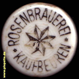 Picture of a ceramic Hutter stopper from: Rosenbrauerei, Kaufbeuren, Germany