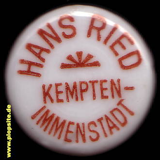 Picture of a ceramic Hutter stopper from: Weizenbierbrauerei Ried, Kempten, Germany