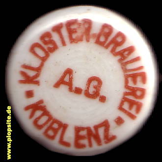 Picture of a ceramic Hutter stopper from: Kloster-Brauerei AG, Koblenz, Coblenz, Germany