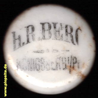 Picture of a ceramic Hutter stopper from: Braunbierbrauerei H.R. Berg, Königsberg, Kaliningrad, Калининград, Кёнигсберг, Russia