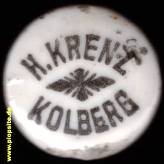 Picture of a ceramic Hutter stopper from: Unbekannt H. Krenz, Kolberg, Kołobrzeg, Poland