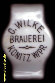 Picture of a ceramic Hutter stopper from: Brauerei C. Wilke, Konitz, Chojnice, Poland