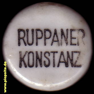 Picture of a ceramic Hutter stopper from: Brauerei Ruppaner, Konstanz, Germany