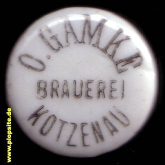Bügelverschluss aus: Brauerei Oskar Gamke, Kotzenau, Chocianów, Polen