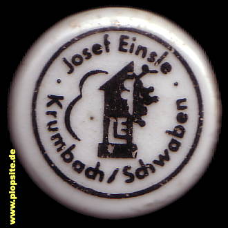 Picture of a ceramic Hutter stopper from: Brauerei zum Ochsen, J. Einsle, Krumbach / Schwaben, Germany
