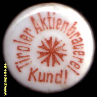Picture of a ceramic Hutter stopper from: Tiroler Aktienbrauerei, Kundl, Austria