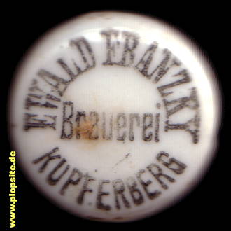Picture of a ceramic Hutter stopper from: Dampfbrauerei Ewald Franzky, Kupferberg, Miedzianka, Poland