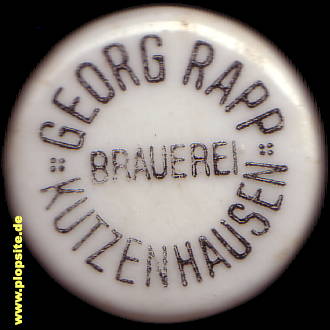 Picture of a ceramic Hutter stopper from: Brauerei Rapp, Kutzenhausen, Germany