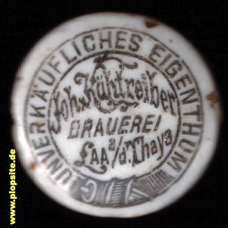 Bügelverschluss aus: Brauerei Johann Kühtreiber, „Hubertusbräu“, Laa / Thaya, Österreich