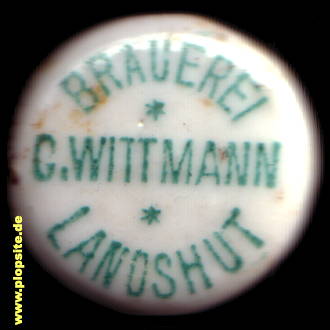 Picture of a ceramic Hutter stopper from: Brauerei zum Dräxlmaier, Carl Wittmann, Landshut, Germany
