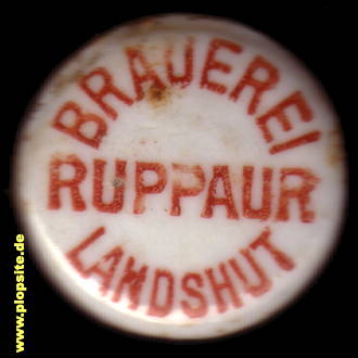 Picture of a ceramic Hutter stopper from: Brauerei zum Heiglbräu, Karl Ruppaur, Landshut, Germany
