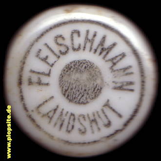 Picture of a ceramic Hutter stopper from: Brauerei zum Balsbräu Fleischmann, Landshut, Germany
