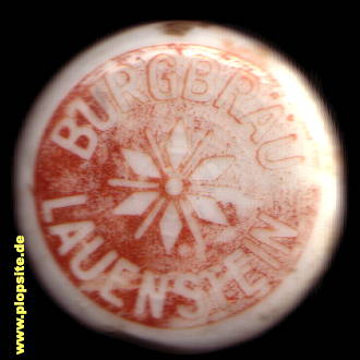 Picture of a ceramic Hutter stopper from: Burgbräu Wagner, Lauenstein, Ludwigstadt, Germany