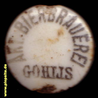 Picture of a ceramic Hutter stopper from: Aktien Bierbrauerei Gohlis, Leipzig, Germany