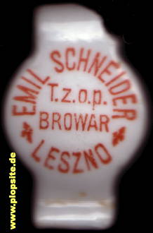 Picture of a ceramic Hutter stopper from: Browar Schneider  , Leszno, Lissa, Poland