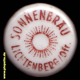 Picture of a ceramic Hutter stopper from: Sonnenbräu, Lichtenberg / Ofr., Germany