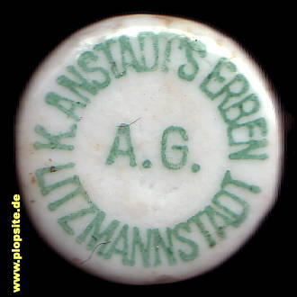 Bügelverschluss aus: Brauerei und Kohlensäurewerk K. Anstadt's Erben AG, Litzmannstadt, Łódź, Polen