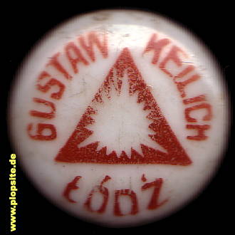 Picture of a ceramic Hutter stopper from: Browar Gustaw Keilich, Łódź, Lodsch, Poland