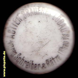 Picture of a ceramic Hutter stopper from: Actien Brauerei Schreiber & Rätze, Löbau, Loebau, Lubij, Germany
