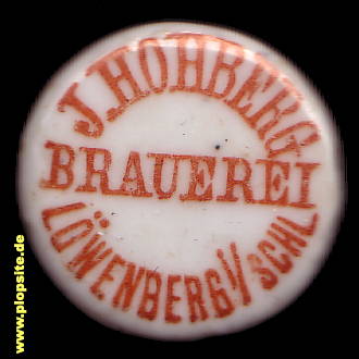Bügelverschluss aus: Brauerei J. Hohberg, Inhaber Edwin & Paul Hohberg, Löwenberg, Lwówek Śląski, Polen