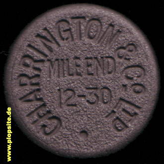 Picture of a ceramic Hutter stopper from: Anchor Brewhouse, Charrington & Co. Mileend, London, United Kingdom