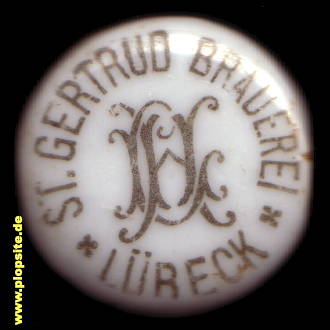 Picture of a ceramic Hutter stopper from: St. Gertrud Brauerei, Lübeck, Germany