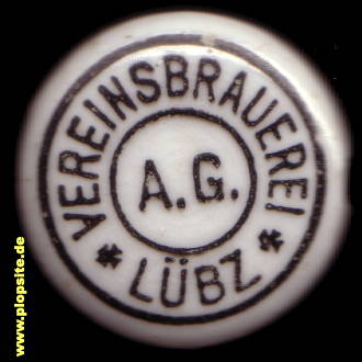 Picture of a ceramic Hutter stopper from: Vereinsbrauerei AG , Lübz, Germany