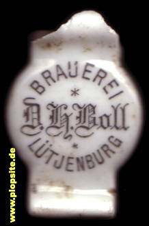 Picture of a ceramic Hutter stopper from: Danpfbrauerei D.H. Boll  , Lütjenburg, Lüttenborg, Germany