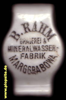 Bügelverschluss aus: Brauerei & Mineralwasserfabrik Bernhard Rahm, Marggrabowa, Olecko, Treuburg, Alėcka, Polen